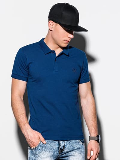 Men's plain polo shirt S1048 - navy