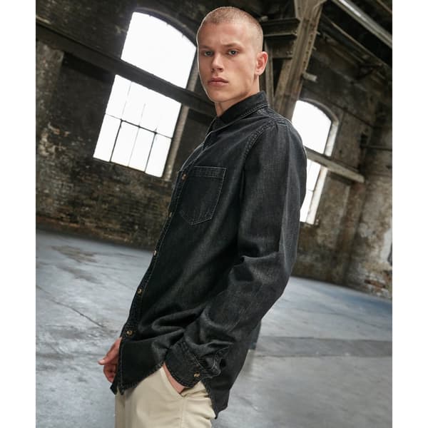 Build Your Brand Denimskjorta för män