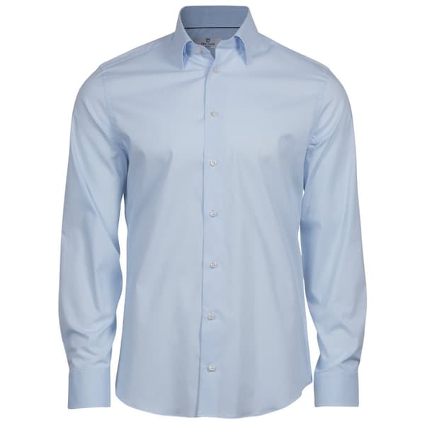 Tee Jays Mens Luxury Stretch långärmad skjorta Light Blue XXL