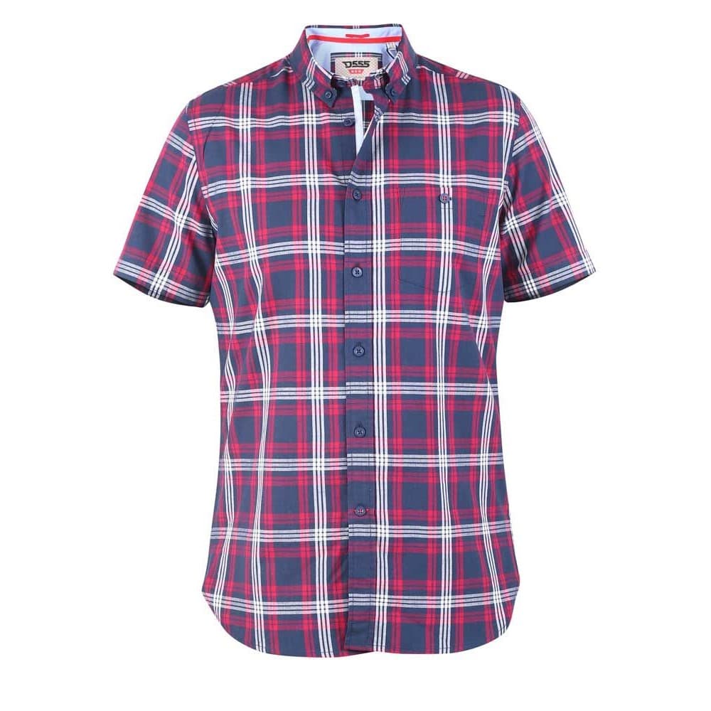 Duke Herr Ripley D555 Checked Kingsize kortärmad skjorta i storlek