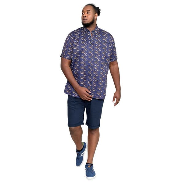 Duke Mens D555 Kingston Floral Kingsize Short-Sleeved Shirt