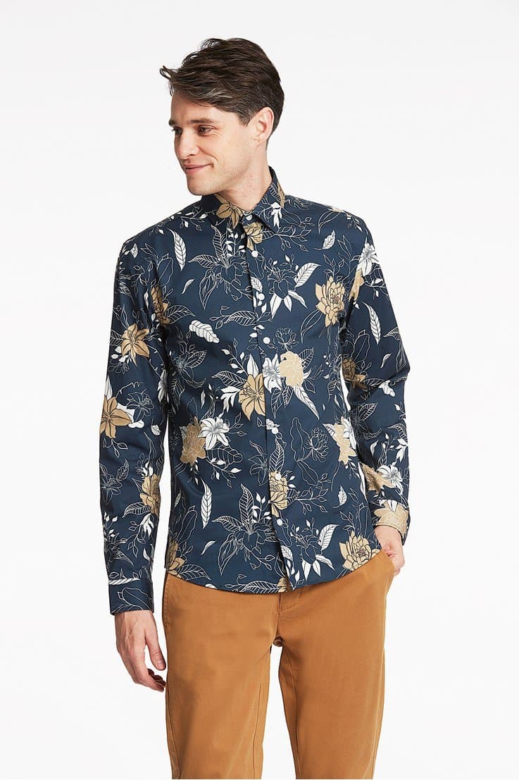 Lindbergh White - Skjorta 30-203372 Storblommig