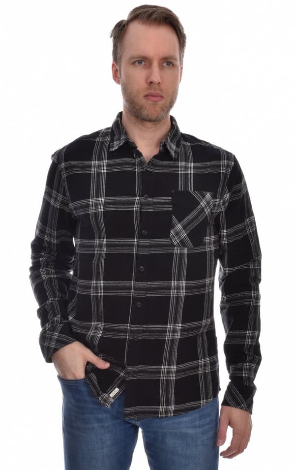 Blend - Skjorta 20715286 Rutig Svart XXL