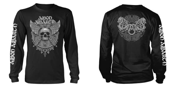 AMON AMARTH - LONG SLEEVE, GREY SKULL BLACK S
