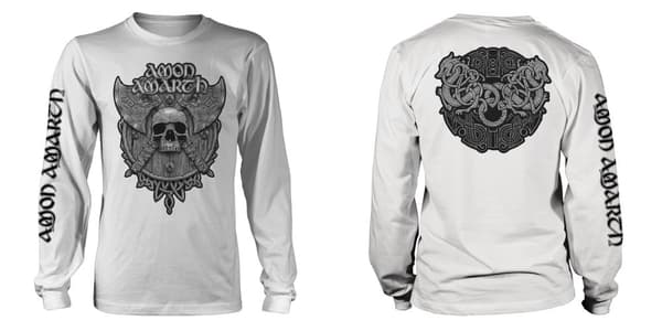 AMON AMARTH - LONG SLEEVE, GREY SKULL WHITE M