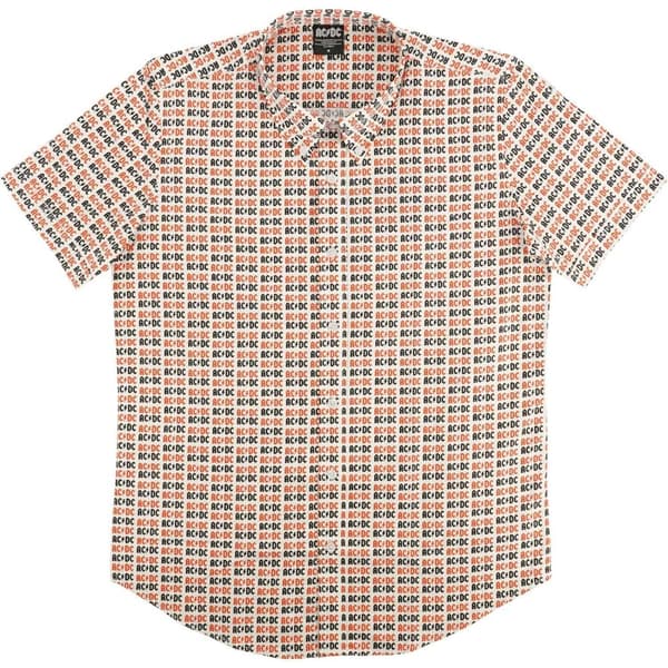 AC/DC Unisex skjorte med logo over det hele for voksne med print