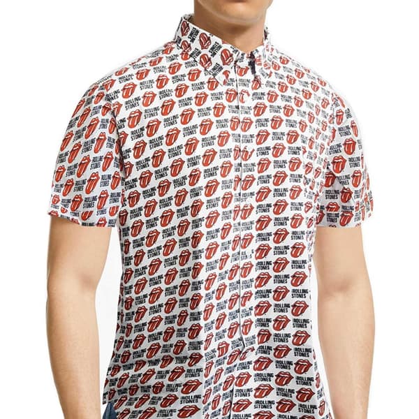 The Rolling Stones Unisex Adult Tongue All-Over Print Shirt