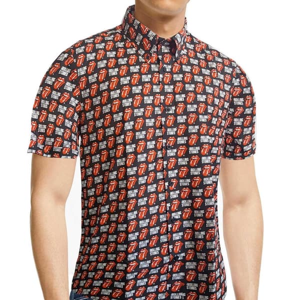 The Rolling Stones Unisex Adult Tongue All-Over Print Shirt