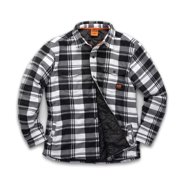 Scruffs Mens Checked Padded Shirt Black/White XXL