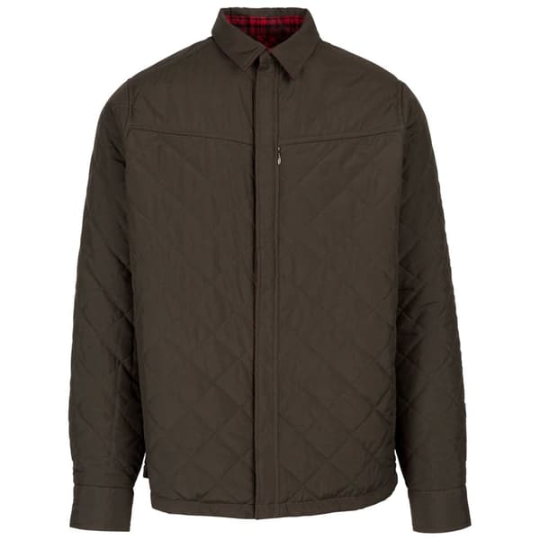 Trespass Mens Woodale Reversible Shirt Dark Khaki L