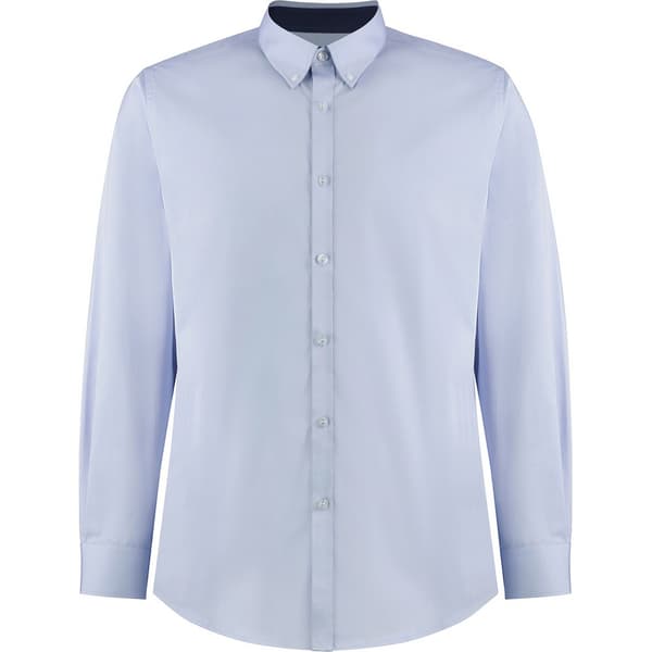 Kustom Kit Mens Premium Contrast Oxford Tailored långärmad skjorta