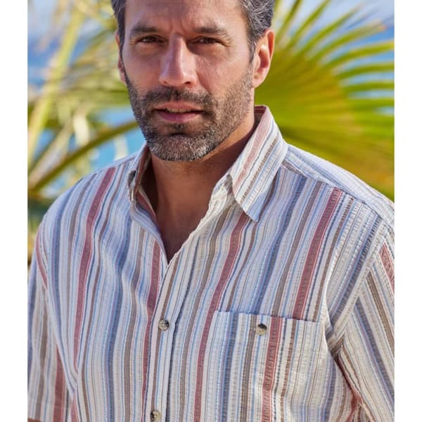 Atlas For Men Mens Striped Summer Shirt