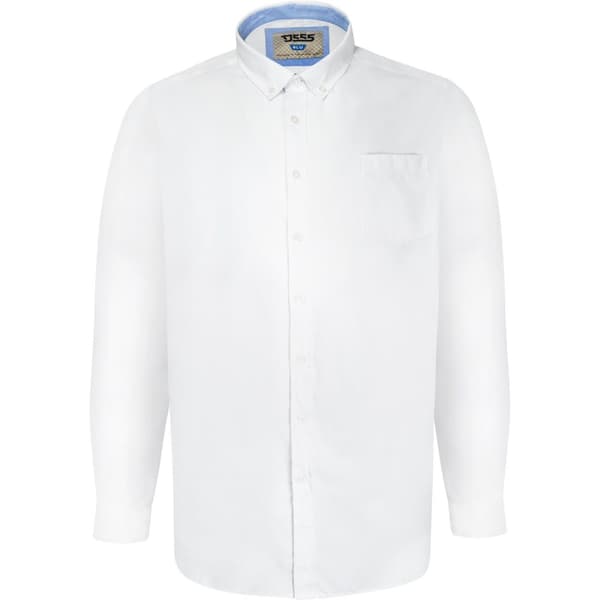 Duke Mens D555 Richard Oxford Kingsize Long-Sleeved Shirt White 8XL