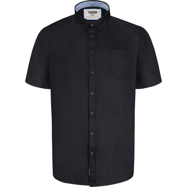 Duke Mens D555 James Oxford Kingsize Short-Sleeved Shirt Black 4XL