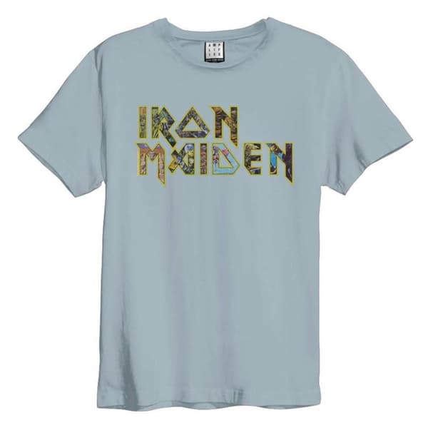 Amplified Unisex vuxen Eddies Logo Iron Maiden T-Shirt Strange Blue XS