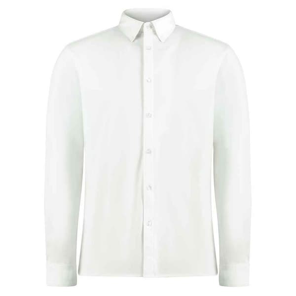 Kustom Kit Mens Piqué Long-Sleeved Shirt White M