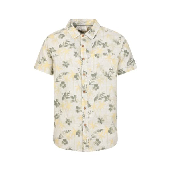 Mountain Warehouse Mens Tropical Short-Sleeved Shirt Pale Green S