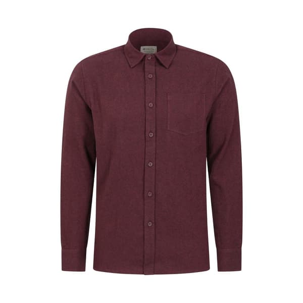 Mountain Warehouse Mens Bamford Melange Shirt Burgundy XS