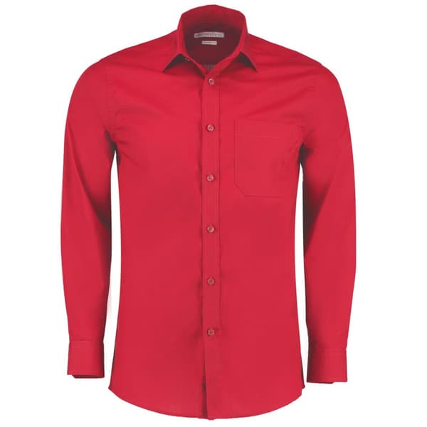 Kustom Kit Långärmad formell skjorta i poplin för herrar