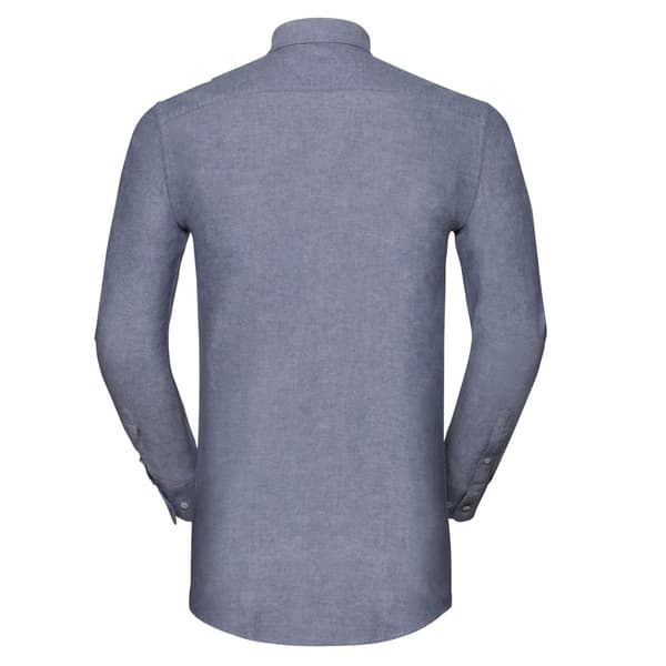 Russell Collection Mens Oxford Tailored Long-Sleeved Shirt