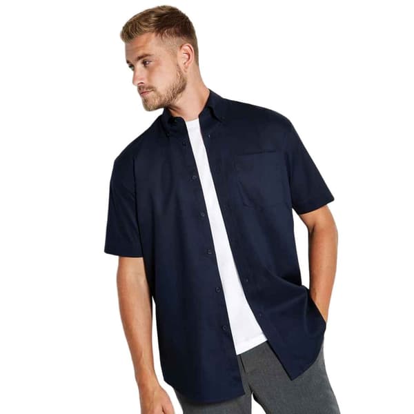 Kustom Kit Mens Oxford Classic Short-Sleeved Shirt