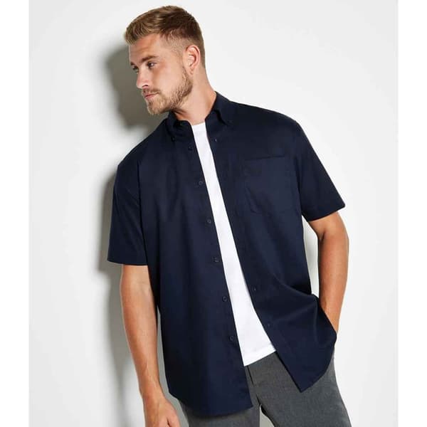 Kustom Kit Mens Oxford Short-Sleeved Formal Shirt
