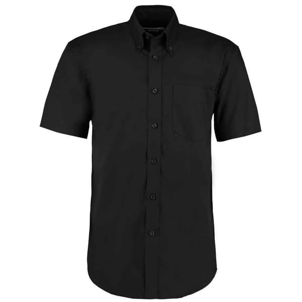 Kustom Kit Mens Oxford Short-Sleeved Formal Shirt Black 19in