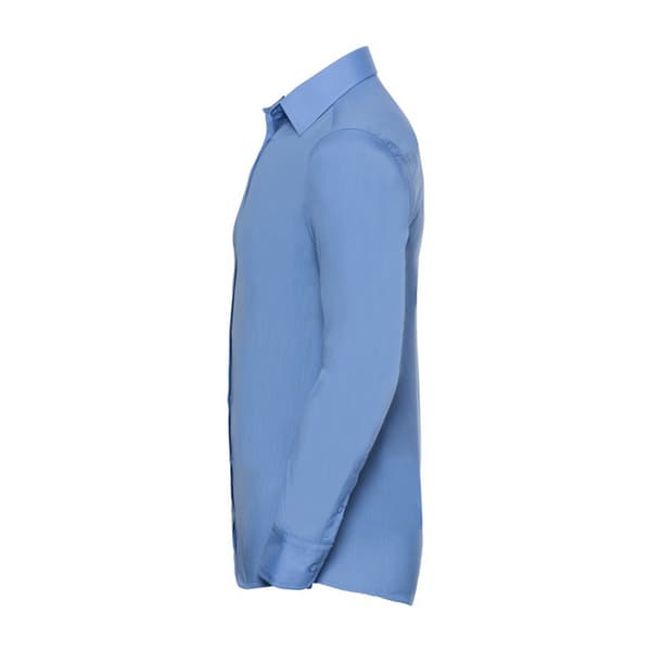 Russell Collection Mens Poplin Tailored Long-Sleeved Shirt