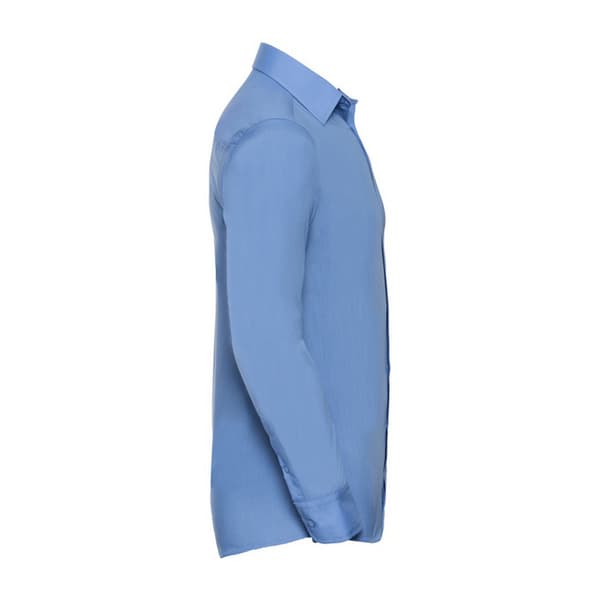 Russell Collection Mens Poplin Tailored Long-Sleeved Shirt