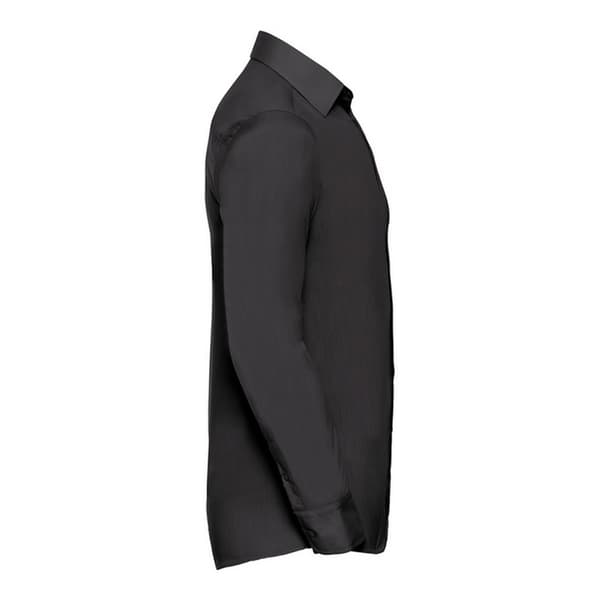 Russell Collection Långärmad skjorta i poplin för herrar