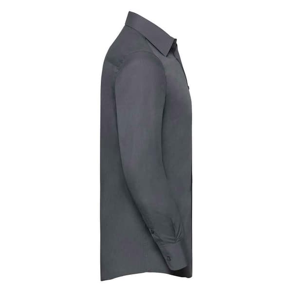 Russell Collection Mens Poplin Tailored Long-Sleeved Shirt