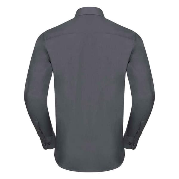 Russell Collection Mens Poplin Tailored Long-Sleeved Shirt