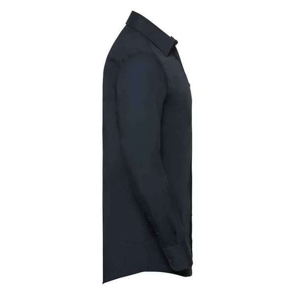 Russell Collection Mens Poplin Tailored Long-Sleeved Shirt
