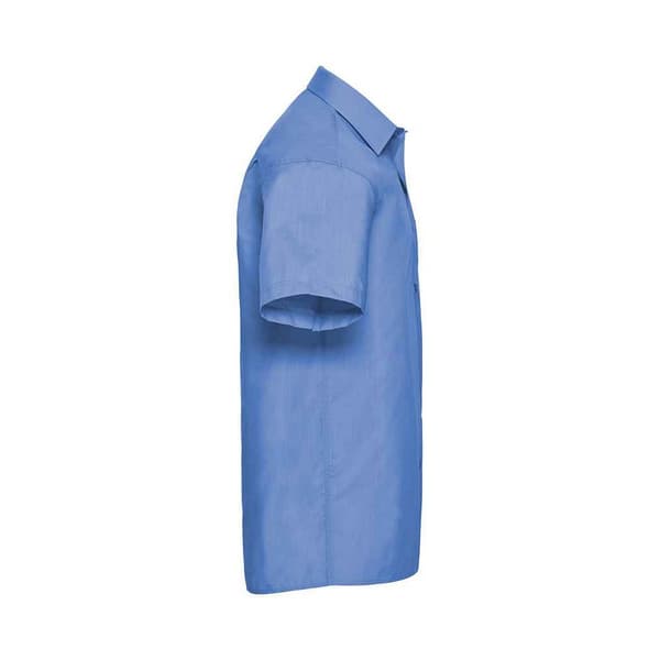 Russell Collection Mens Poplin Easy-Care Short-Sleeved Formal Shirt