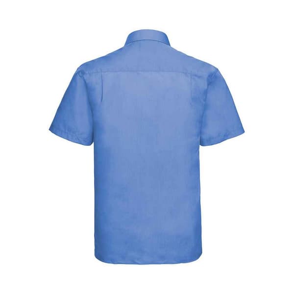 Russell Collection Mens Poplin Easy-Care Short-Sleeved Formal Shirt