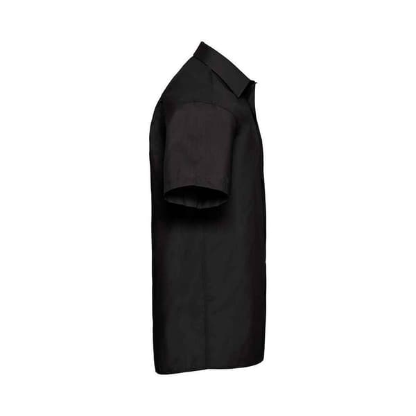 Russell Collection Mens Poplin Easy-Care Short-Sleeved Formal Shirt