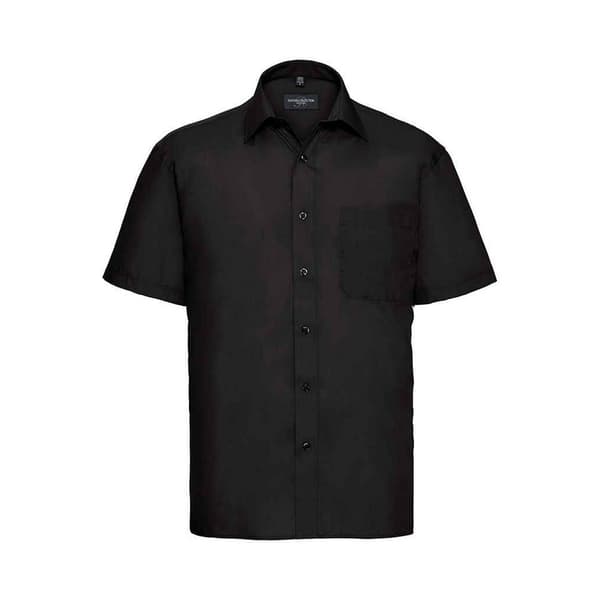 Russell Collection Mens Poplin Easy-Care Short-Sleeved Formal Shirt
