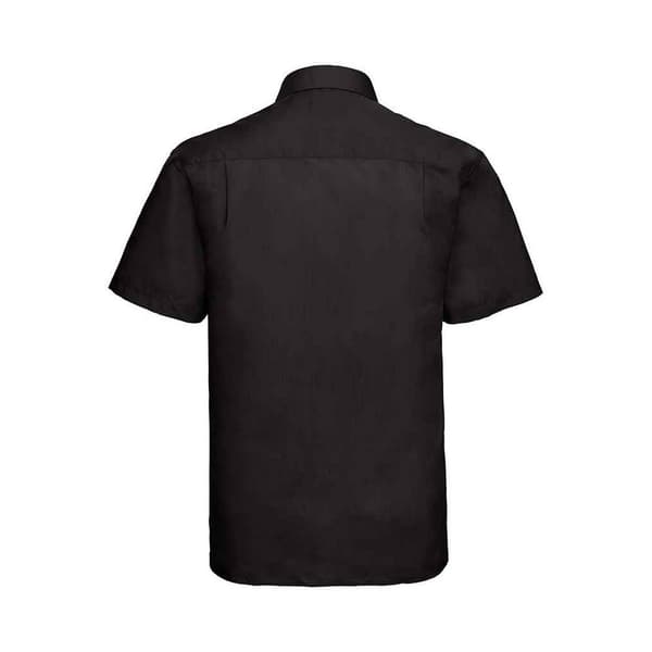 Russell Collection Mens Poplin Easy-Care Short-Sleeved Formal Shirt