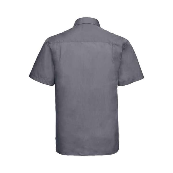 Russell Collection Mens Poplin Easy-Care Short-Sleeved Formal Shirt