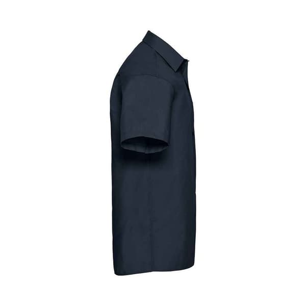 Russell Collection Mens Poplin Easy-Care Short-Sleeved Formal Shirt