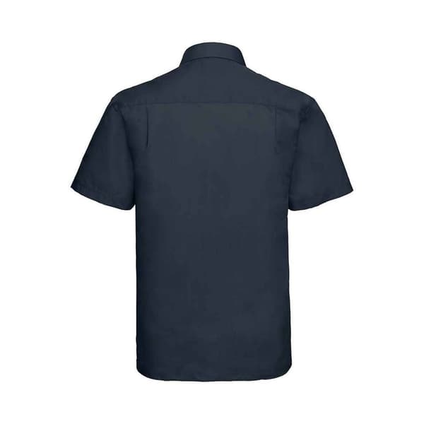 Russell Collection Mens Poplin Easy-Care Short-Sleeved Formal Shirt