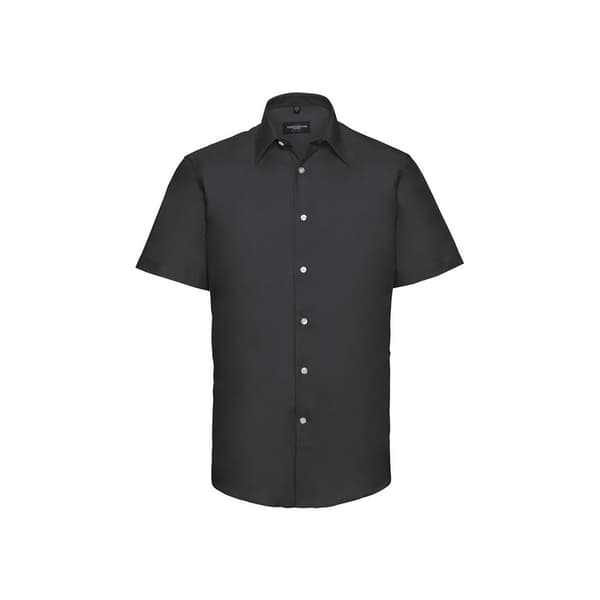 Russell Collection Mens Oxford Tailored Short-Sleeved Shirt