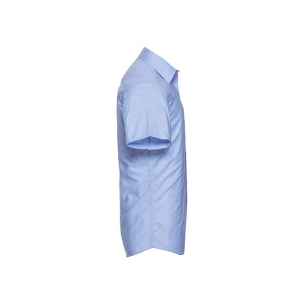 Russell Collection Mens Oxford Tailored Short-Sleeved Shirt