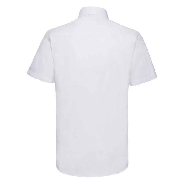 Russell Collection Mens Oxford Tailored Short-Sleeved Shirt