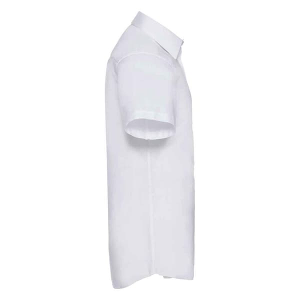 Russell Collection Mens Oxford Tailored Short-Sleeved Shirt