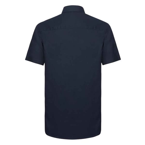 Russell Collection Mens Oxford Tailored Short-Sleeved Shirt
