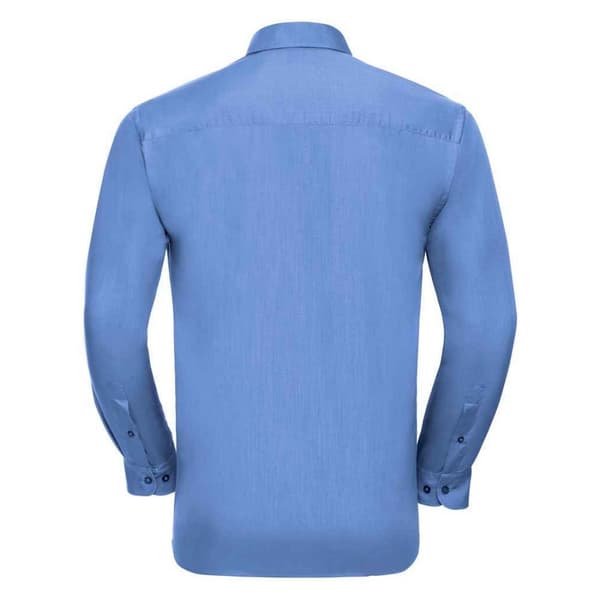 Russell Collection Mens Poplin Easy-Care Long-Sleeved Formal Shirt