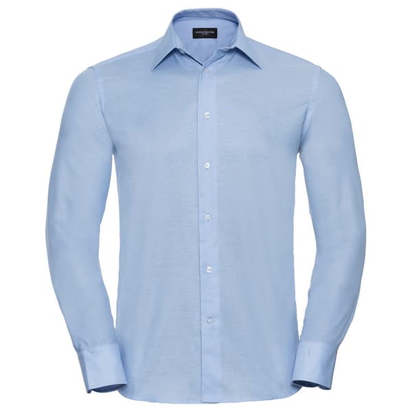 Russell Collection Mens Oxford Tailored Long-Sleeved Formal Shirt