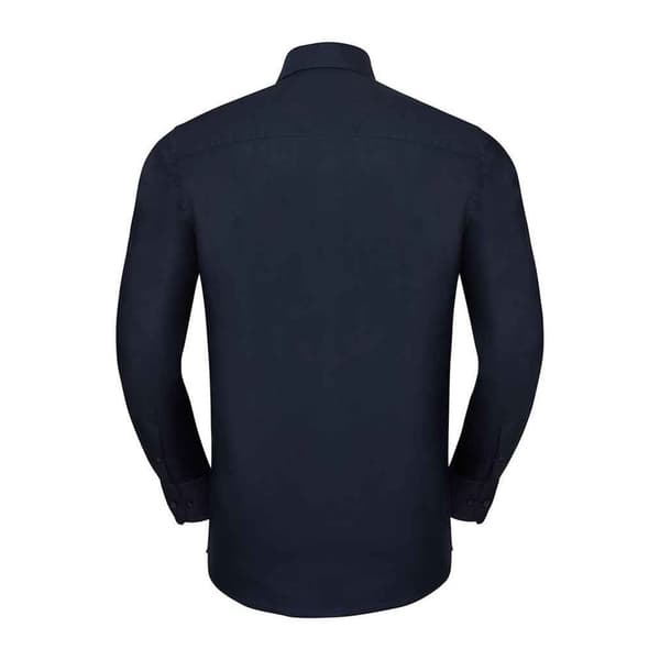 Russell Collection Mens Oxford Tailored Long-Sleeved Formal Shirt