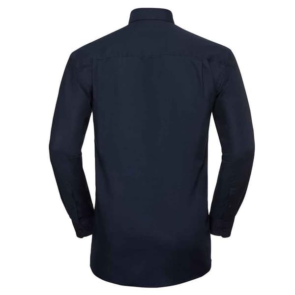 Russell Collection Mens Oxford Easy-Care Long-Sleeved Formal Shirt